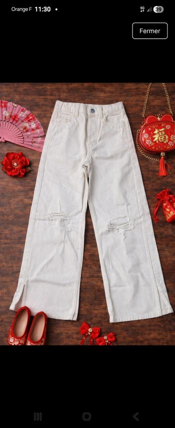 Joli jean large fille 8 ans
