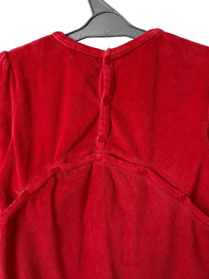 Pyjama en velours rouge, motifs Noël - DPAM 12 mois (74cm) - photo numéro 4