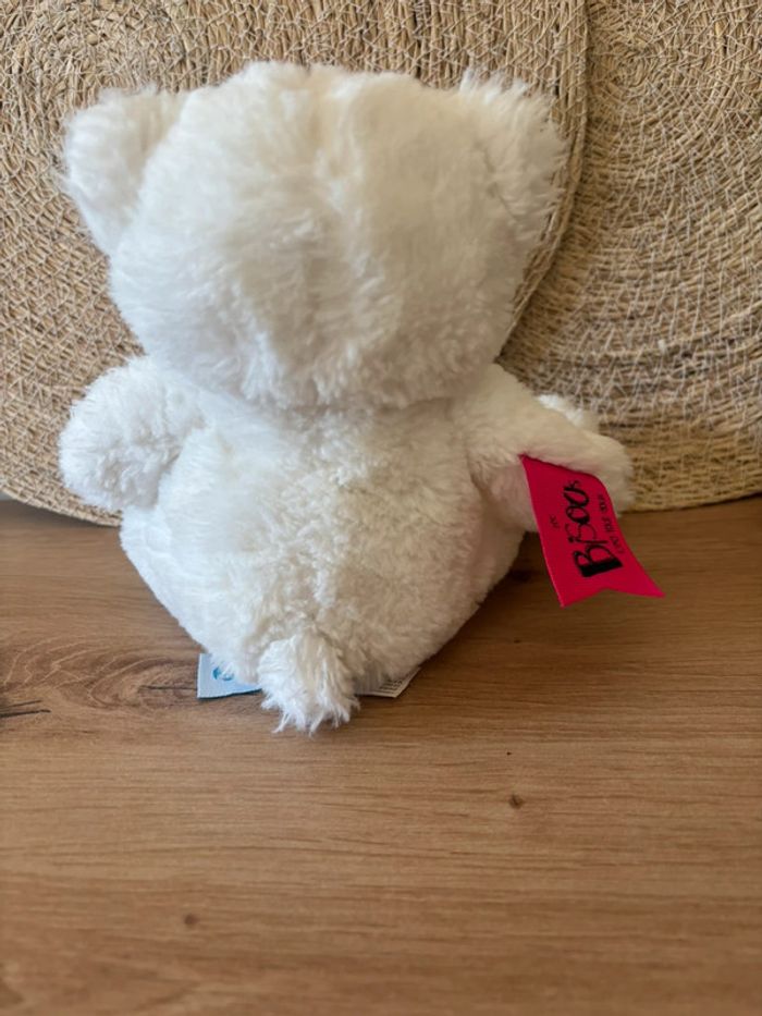 Doudou ours blanc rose les bisous unicef doudou et compagnie - photo numéro 3