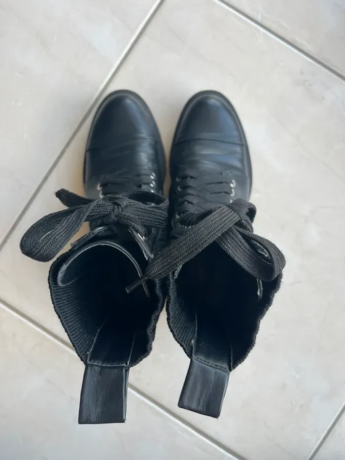 Bottines Zara à lacets noir 36 - photo numéro 7