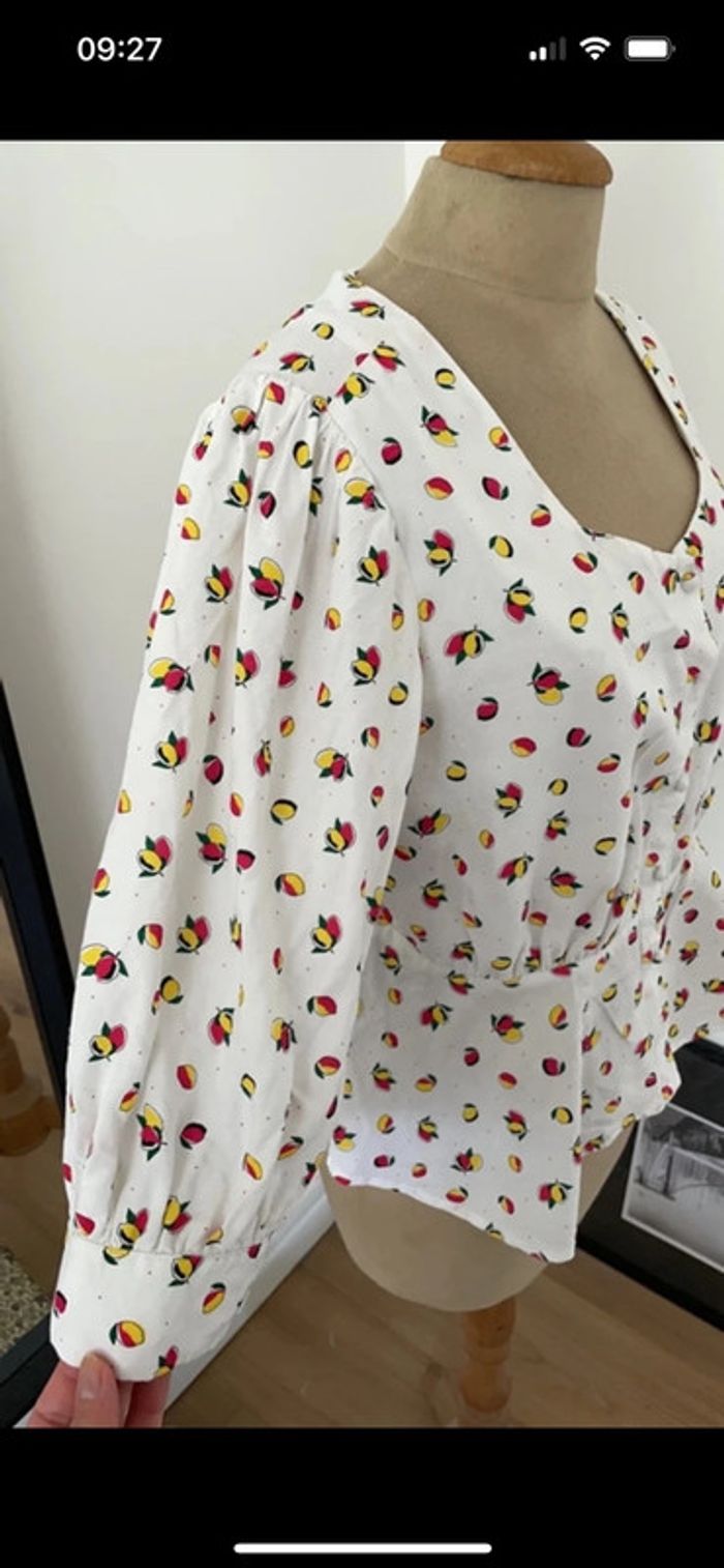 Blouse courte citrons La Redoute - M38 - photo numéro 4