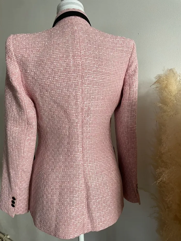 Veste blazer tailleur Zara tweed taille S - photo numéro 12