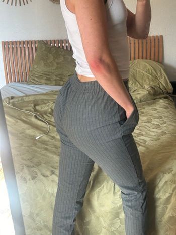 Pantalon gris à fines rayures Pimkie – Taille S (36)