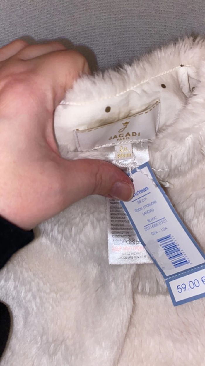 Gilet fausse fourrure 2 ans blanc - photo numéro 3