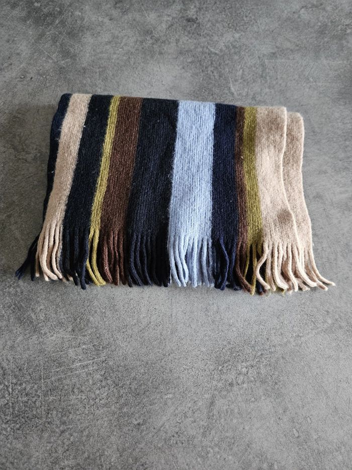 Echarpe à rayures en laine enfant - Taille unique - Mac-Ty - Beige marron - photo numéro 7