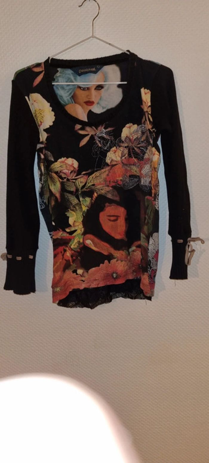 Pull col rond Desigual taille 40 / L