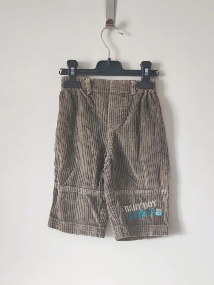 Pantalon effet velours rayure marron Baby Boy Street Bleu