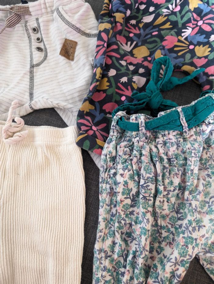 Lot de 4 pantalons différentes marques - taille 9/12 mois - photo numéro 2