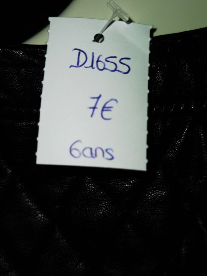 D1655 - veste simili cuir fille 6 ans - photo numéro 3