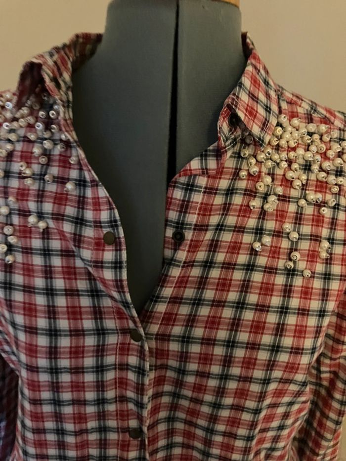 Chemisier carreaux détails bijoux 36 - photo numéro 3