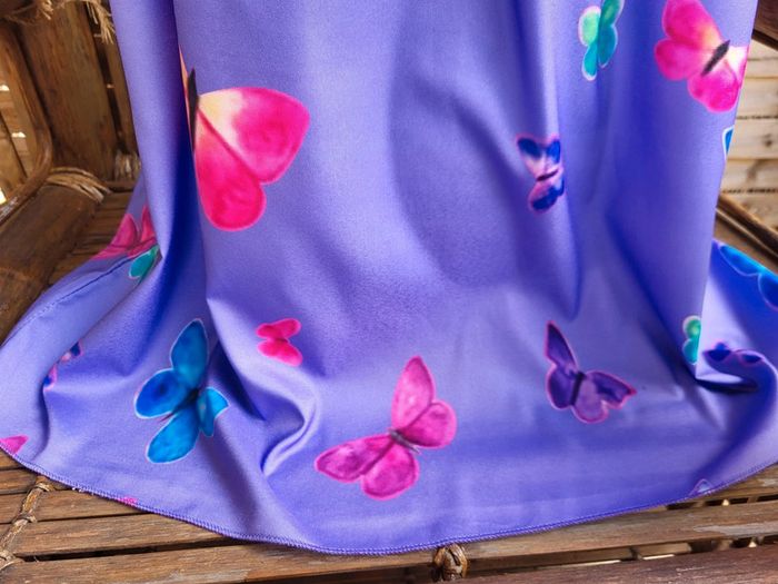 Blouse fluide broderie papillon violet multicolore taille 50 - photo numéro 5