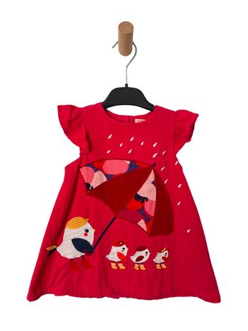 Robe à manches courtes en velours côtelé fuchsia - DPAM 24 mois (86cm)