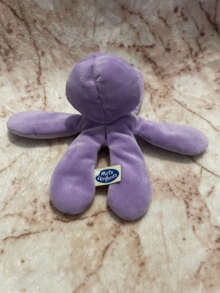 Doudou peluche pieuvre poulpe mauve violet Mots d’enfants - photo numéro 3
