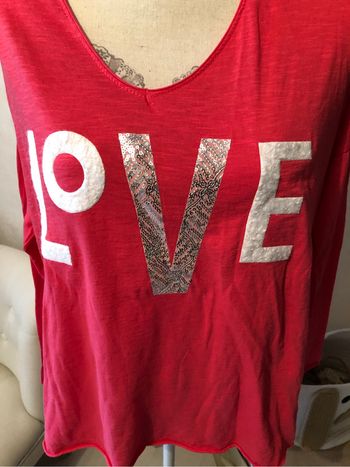 Tee-shirts loose rose rouge