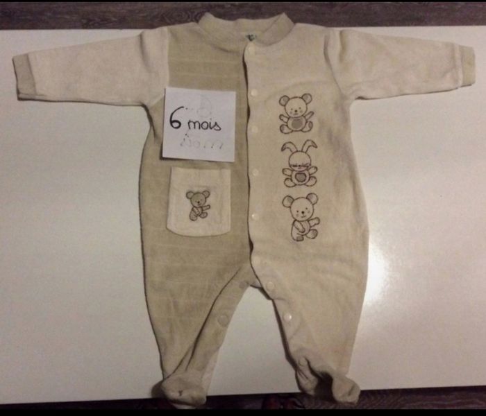Pyjama marron/crème