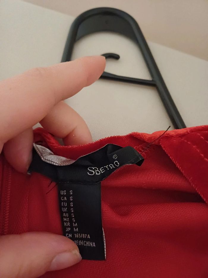 Robe longue rouge en velours SBETRO taille S 36 - photo numéro 11