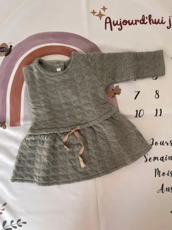 👗Robe bébé fille Absorba – Taille 18 mois / 80 cm – Coloris gris