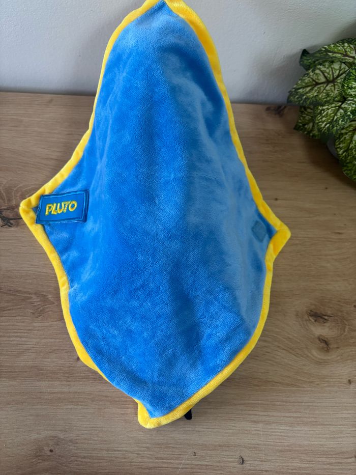 Doudou peluche chien jaune couverture bleu pluto Disneyland Paris - photo numéro 4