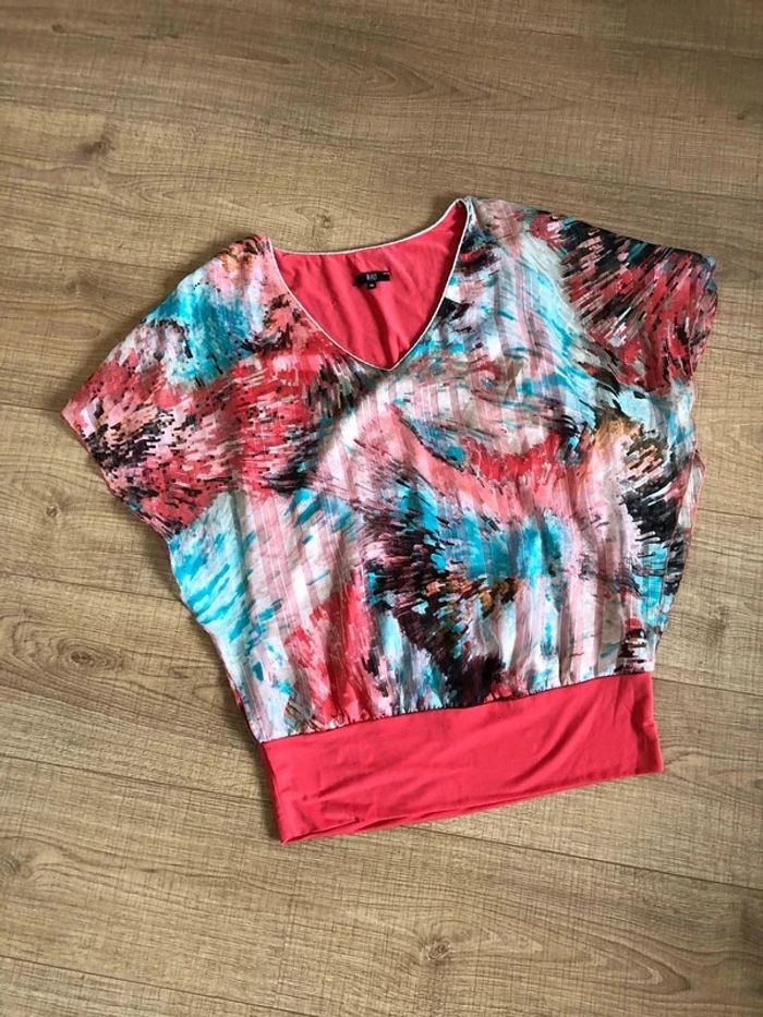 Blouse imprimée à manches courtes Jacqueline Riu taille 38 jamais portée - photo numéro 11