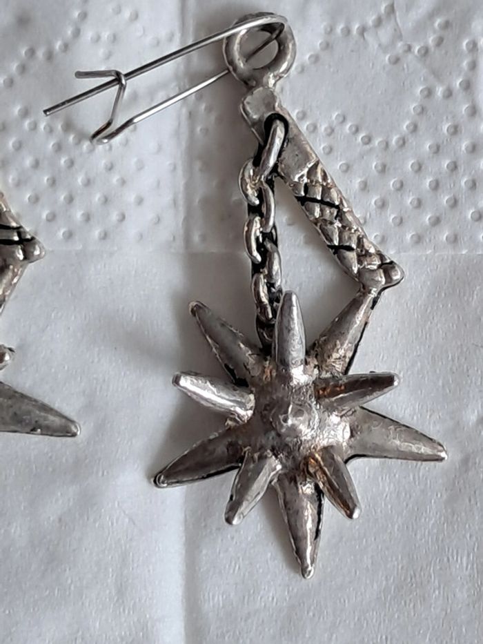Boucles d'oreilles pendantes vintage masse d arme - photo numéro 2