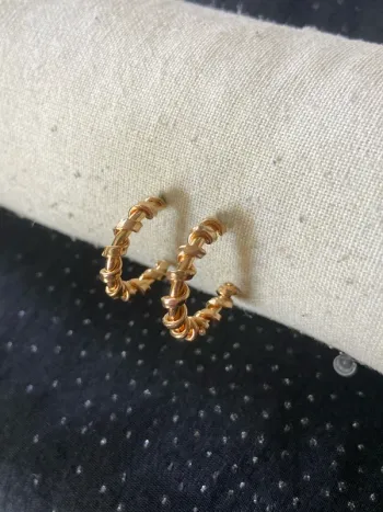 Boucles d'oreilles dorées rock 20mm