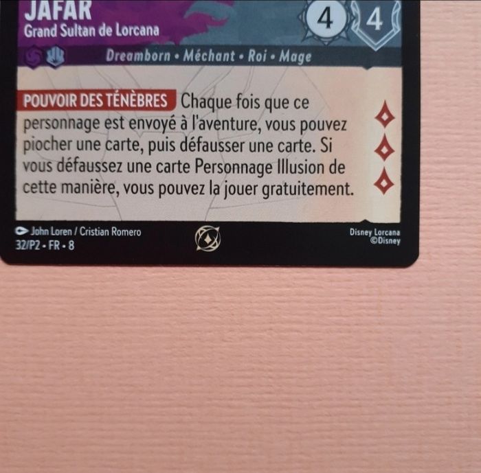 Lorcana set 8: cartes "Jafar" FOIL & Jafar non foil+Pin's - photo numéro 10