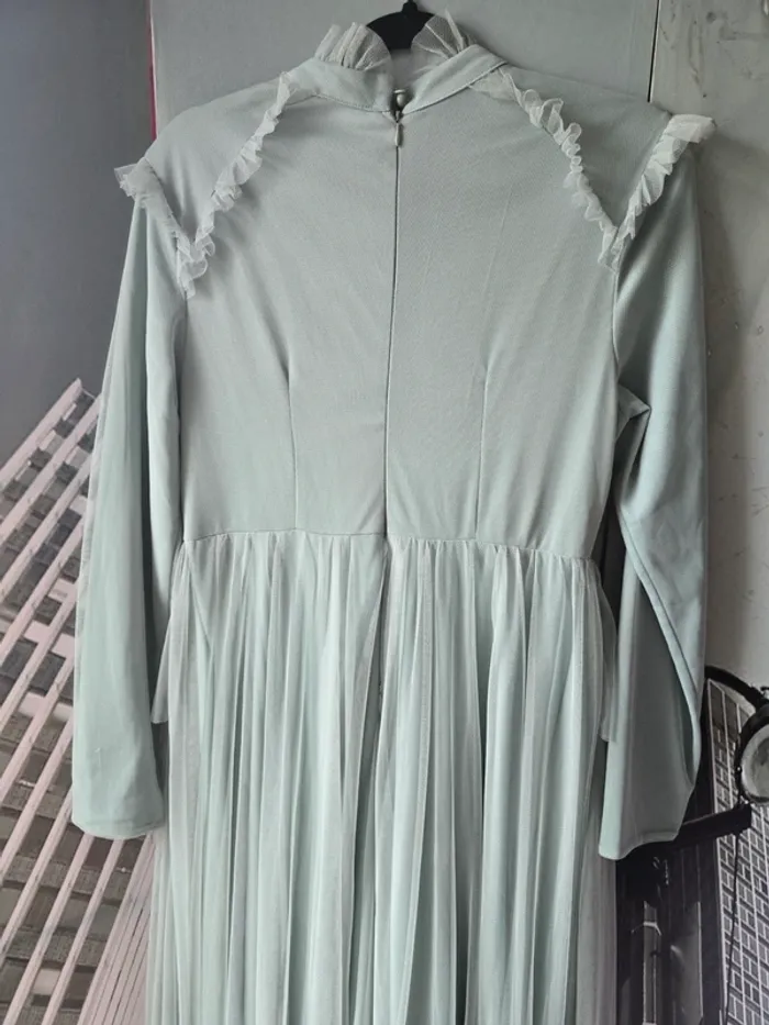 Robe de soirée / fête Wedding – Taille 42 – Vert d’eau – Élégante et longue - photo numéro 8