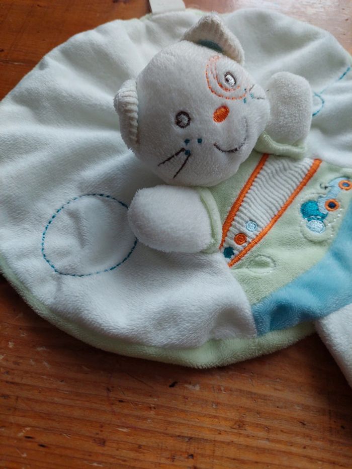 Doudou rond plat chat Nicotoy Kitchoun - photo numéro 5