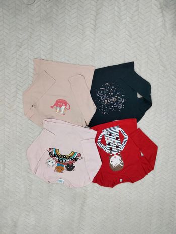 Lot de 4 T-shirts ML fille