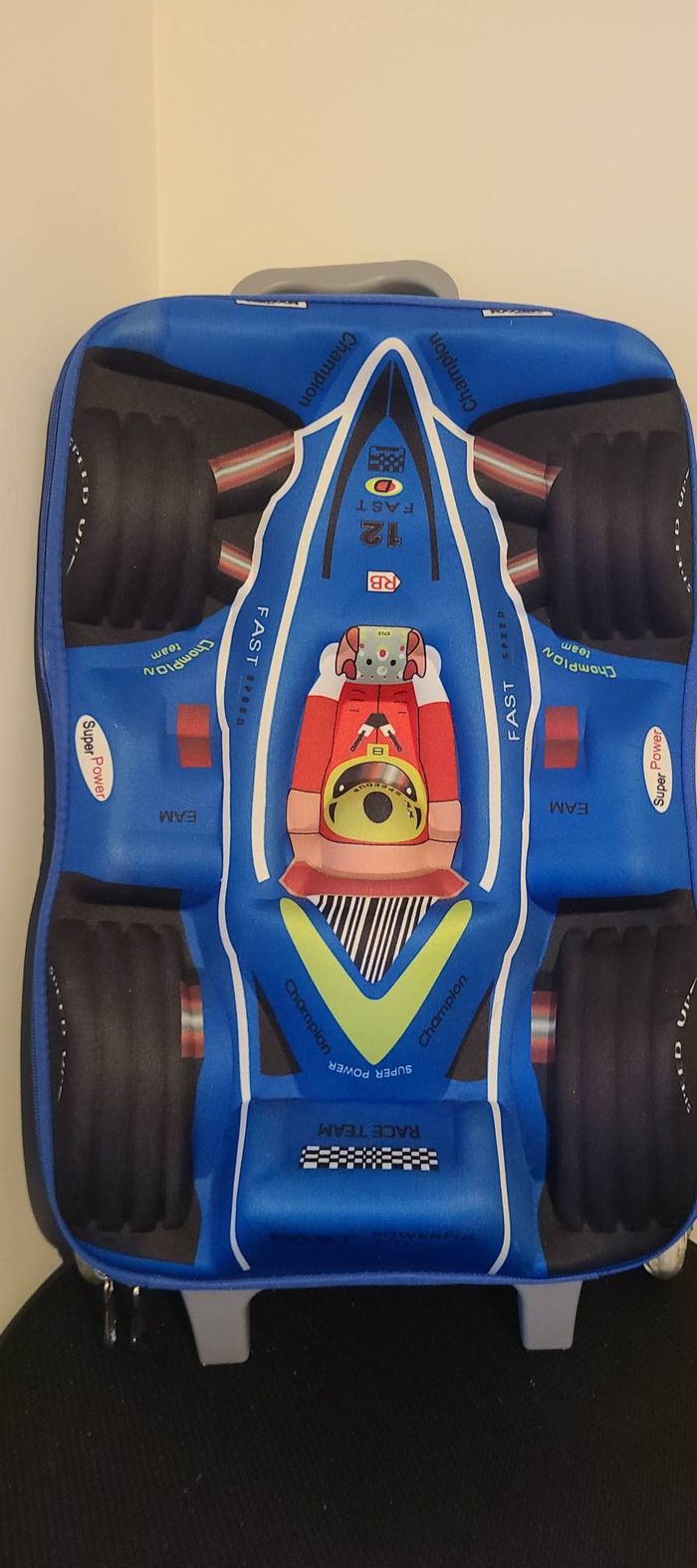 Valise à roulettes pour enfants en EVA avec motif de voitures de course sac à roulette - photo numéro 2