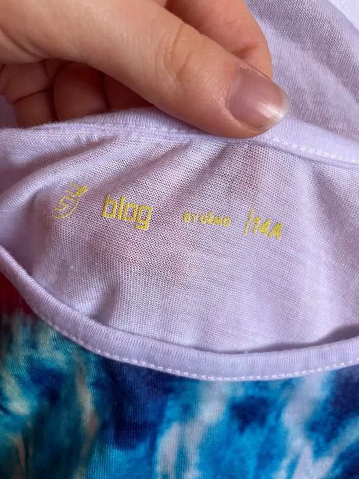 Débardeur blanc et multicolore, taille 14 ans, marque Gemo - photo numéro 2
