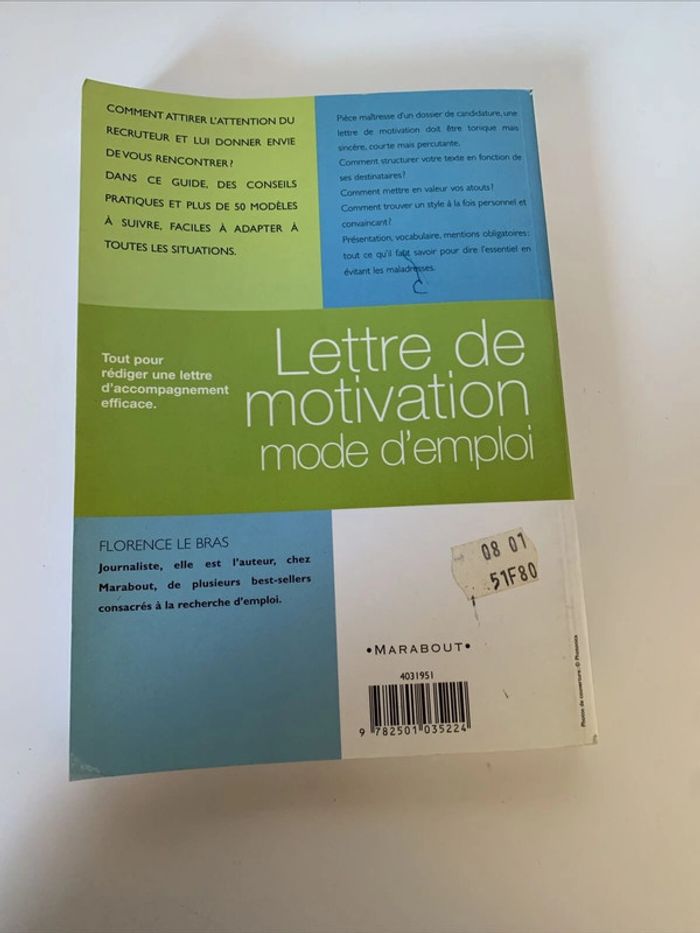 Livre Lettre de motivation mode d’emploi Marabout - photo numéro 2