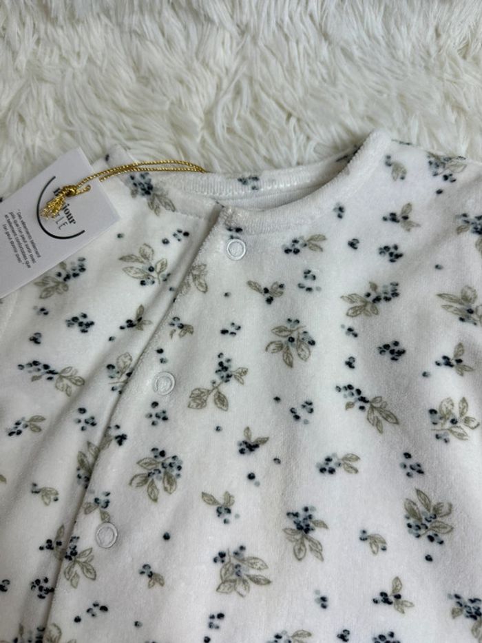 Pyjama velours bonjour Little taille 3 mois - photo numéro 2