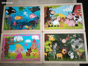 4 Puzzles en bois 15 pièces
