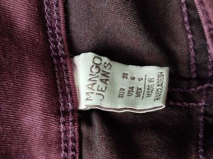 Jean skinny bordeaux Mango taille 38 - photo numéro 3