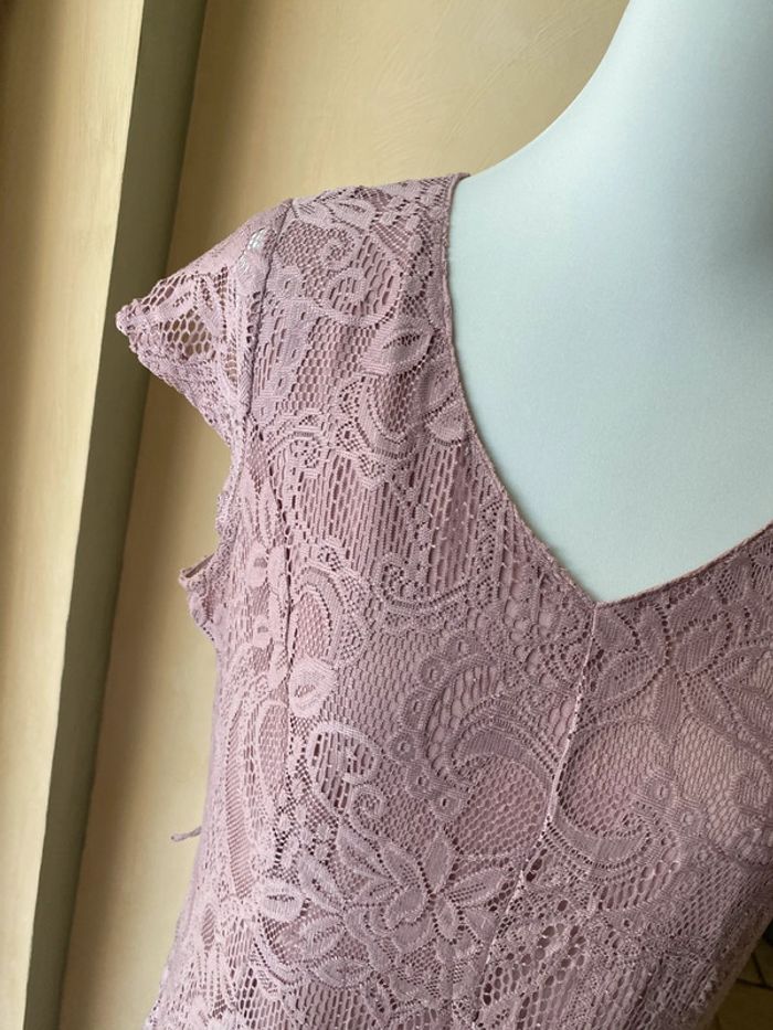 Robe longue dentelle rose Candalite XL - photo numéro 7