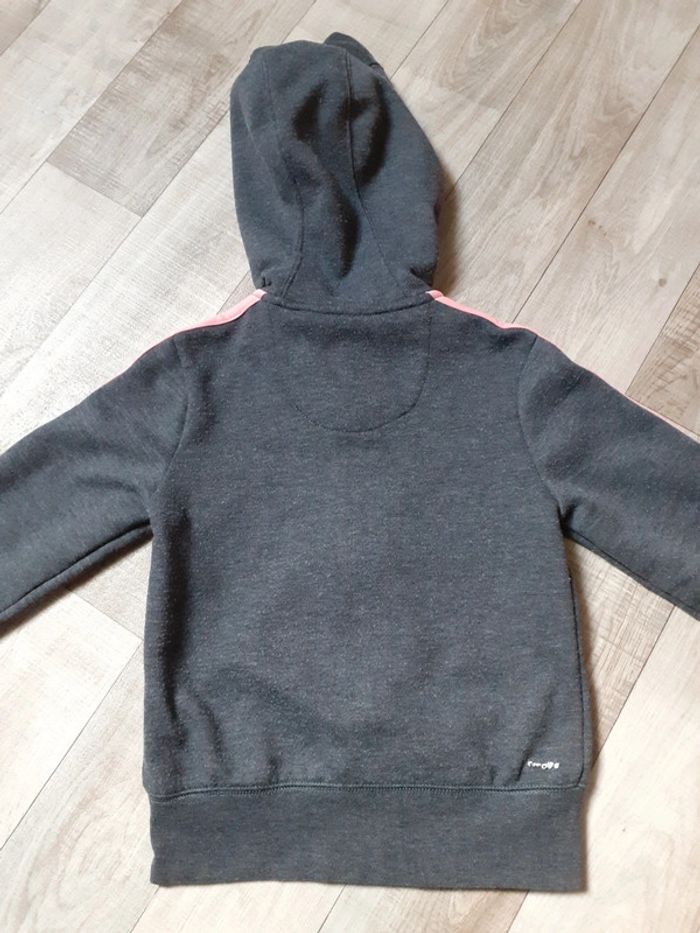 Veste fille zippée grise foncée et rose 5-6 ans - photo numéro 9