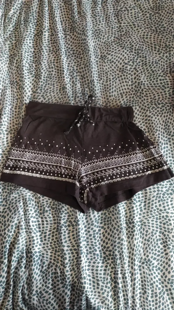 Short de pyjama gris chiné