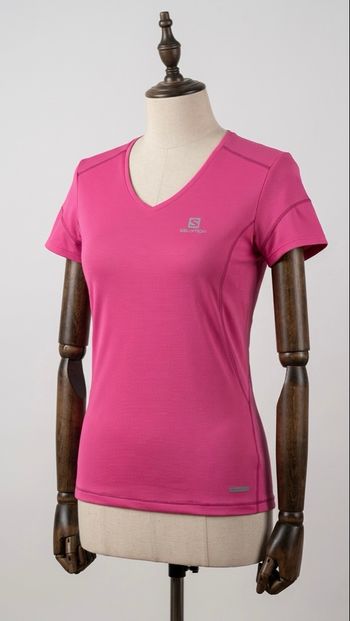 SALOMON - T-shirt de sport respirant - Taille XS - Rose Fuchsia