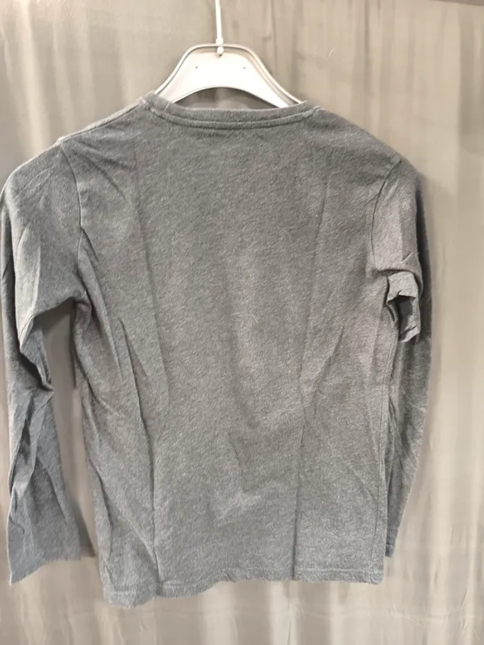 308065 tee-shirt Ml gris garçon 12 ans in extenso - photo numéro 2