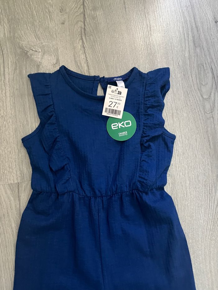 Combinaison pantalon été fille bleu marine 4 ans Okaïdi - photo numéro 3