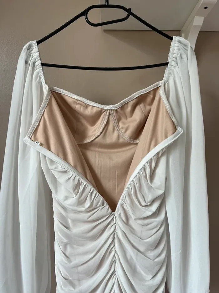 robe Blanche soirée voile blanc été - photo numéro 6