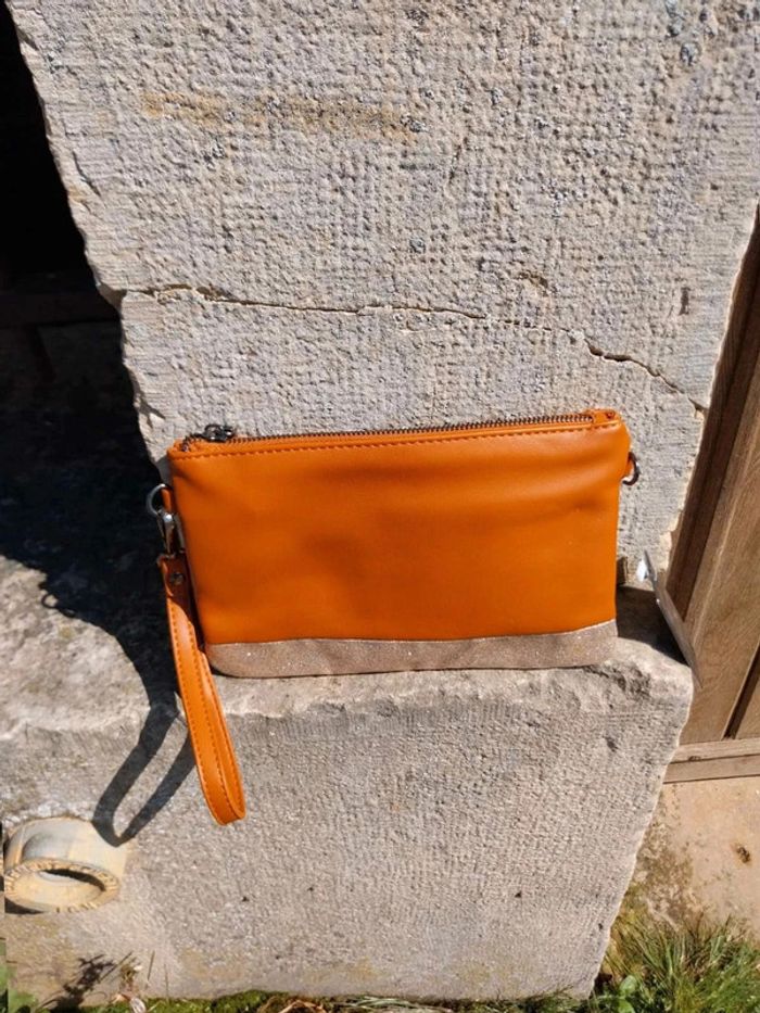 Pochette femme camel