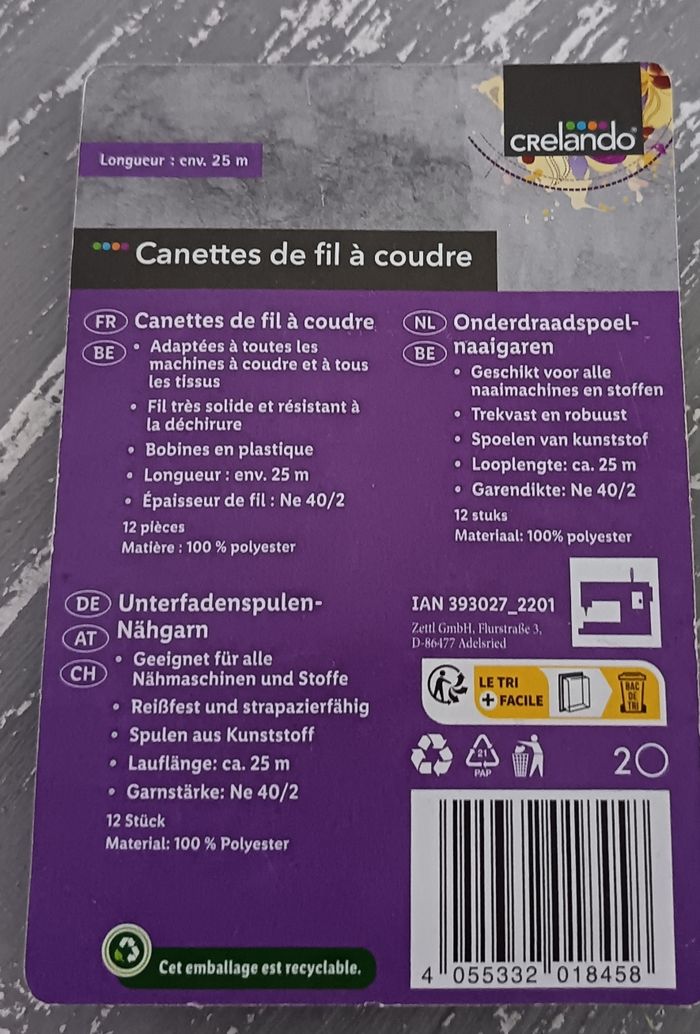 Canettes de fil à coudre crelando neuves - photo numéro 2