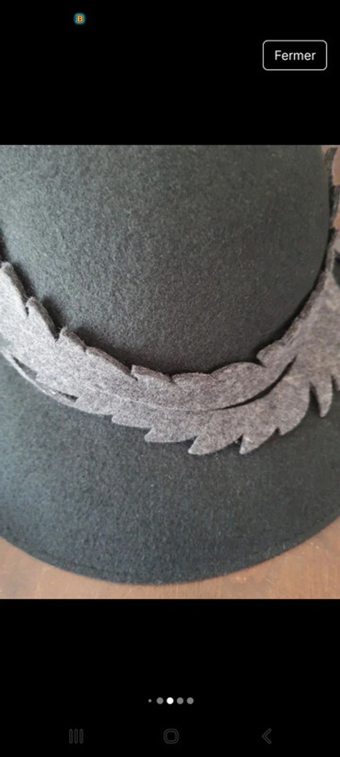 Chapeau femme noir en 100% laine 56cm - photo numéro 18