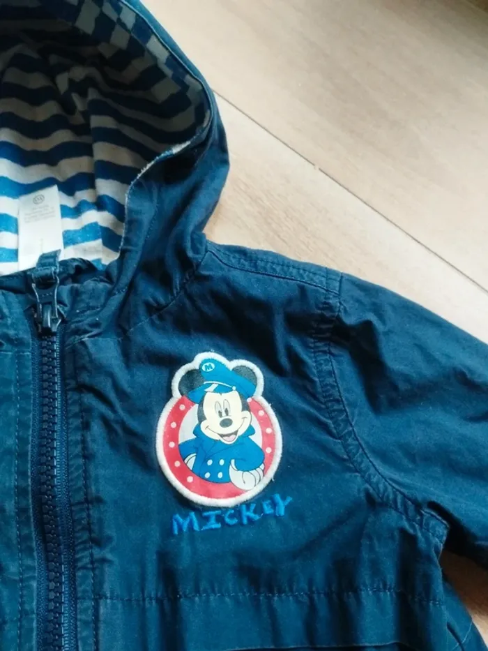 Veste coupe-vent bleu Mickey 80cm - photo numéro 2