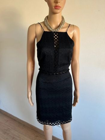 Robe noire en dentelle à bretelles Molly Bracken taille S TBE