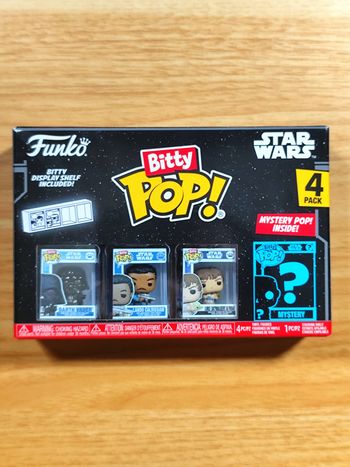 Boîte 4 Bitty Pop! Star Wars - Darth Vader, Lando, Luke & Yoda + Mystère !
