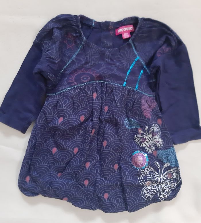 robe bleu marine - papillons - 6 mois - photo numéro 2