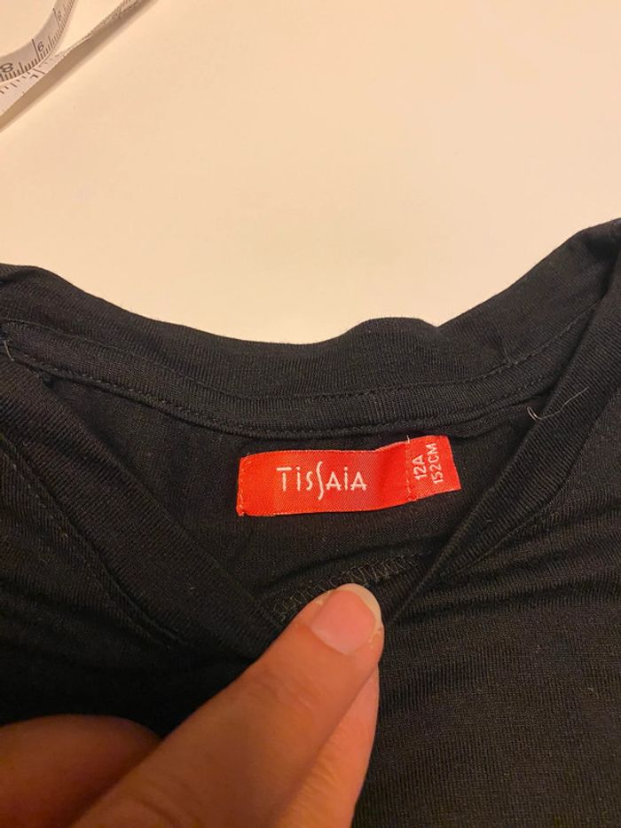 Tee shirt noir Manches dentelle neuf 12 ans - photo numéro 2